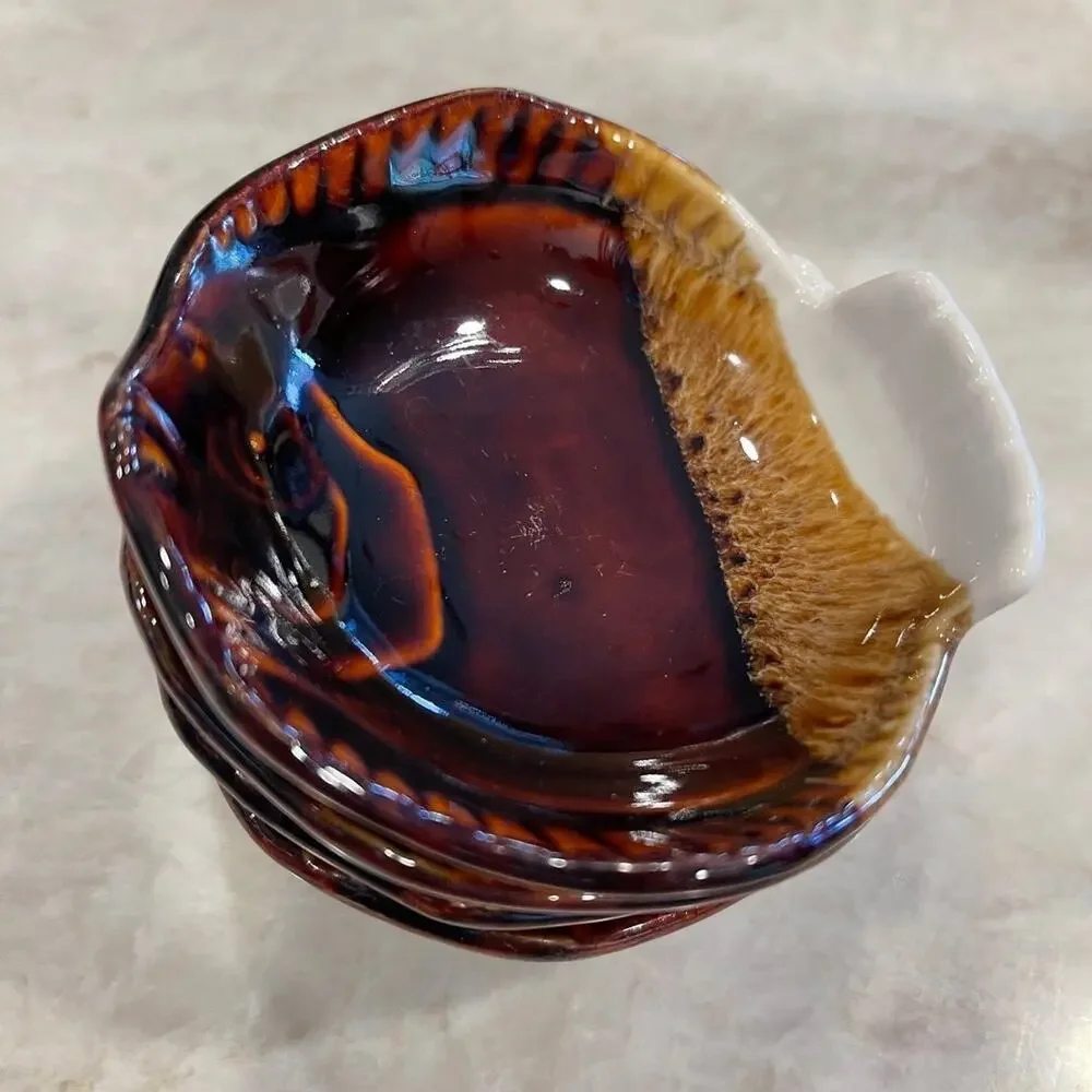 Vintage pottery Japanese fish shaped dishes and chopstick rests